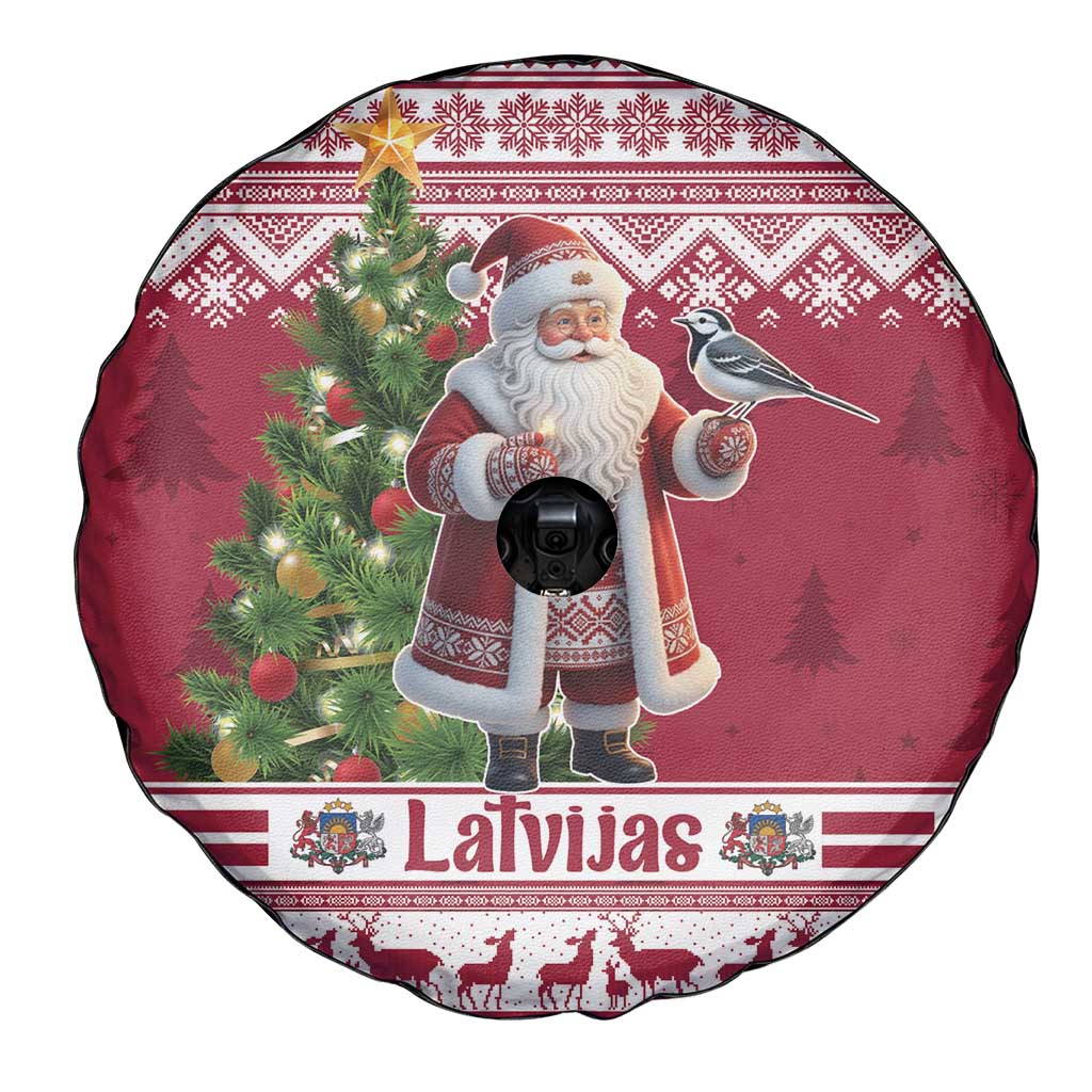 Latvia Christmas Spare Tire Cover Ziemassvetku Vecitis Christmas Pattern - Wonder Print Shop