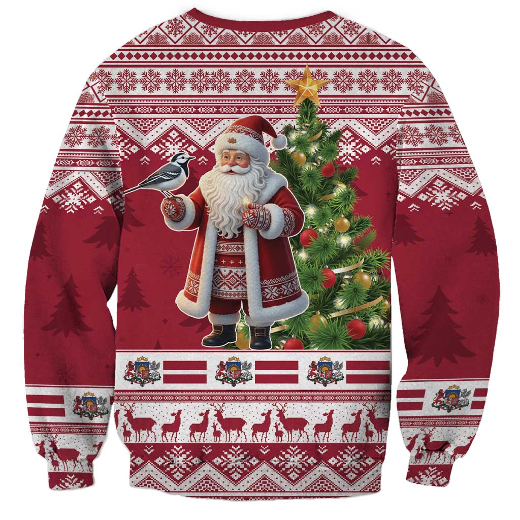 Latvia Christmas Sweatshirt Ziemassvetku Vecitis Christmas Pattern - Wonder Print Shop