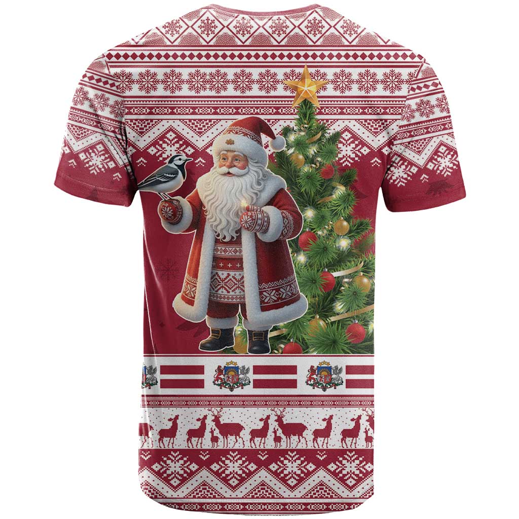 Latvia Christmas T Shirt Ziemassvetku Vecitis Christmas Pattern - Wonder Print Shop