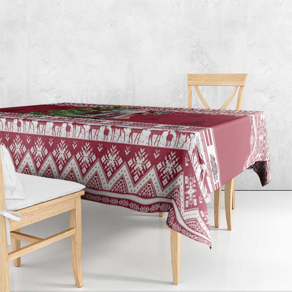 Latvia Christmas Tablecloth Ziemassvetku Vecitis Christmas Pattern - Wonder Print Shop