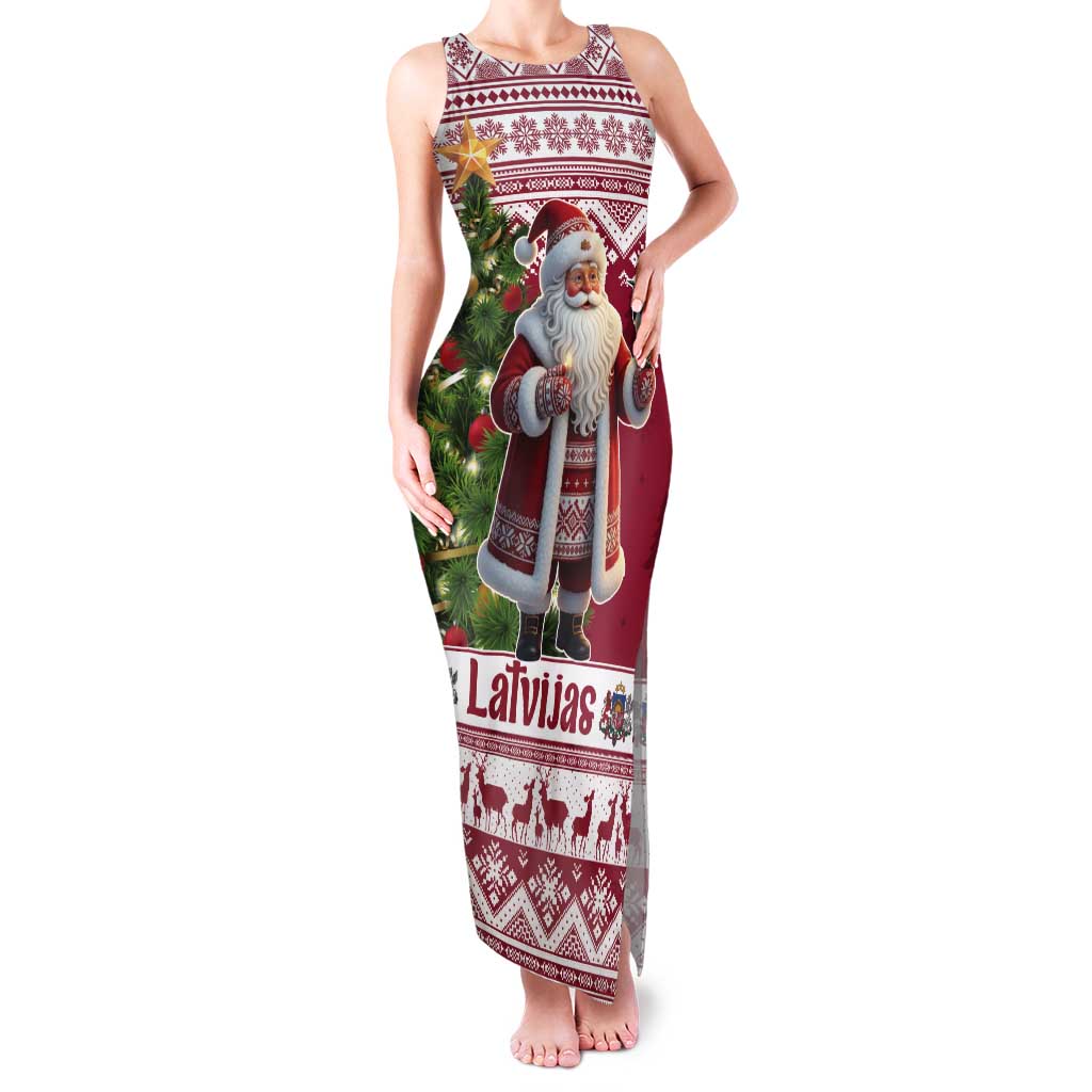 Latvia Christmas Tank Maxi Dress Ziemassvetku Vecitis Christmas Pattern - Wonder Print Shop