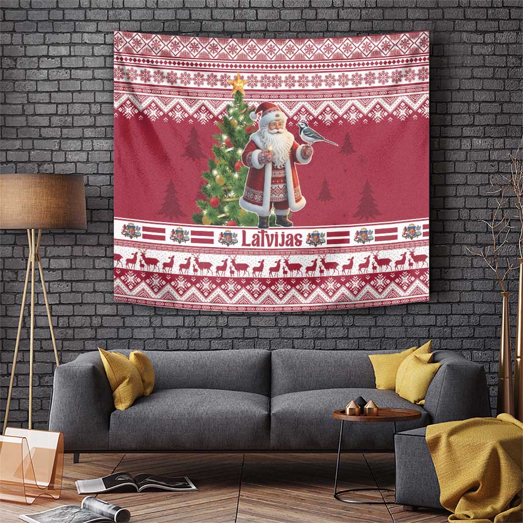 Latvia Christmas Tapestry Ziemassvetku Vecitis Christmas Pattern - Wonder Print Shop