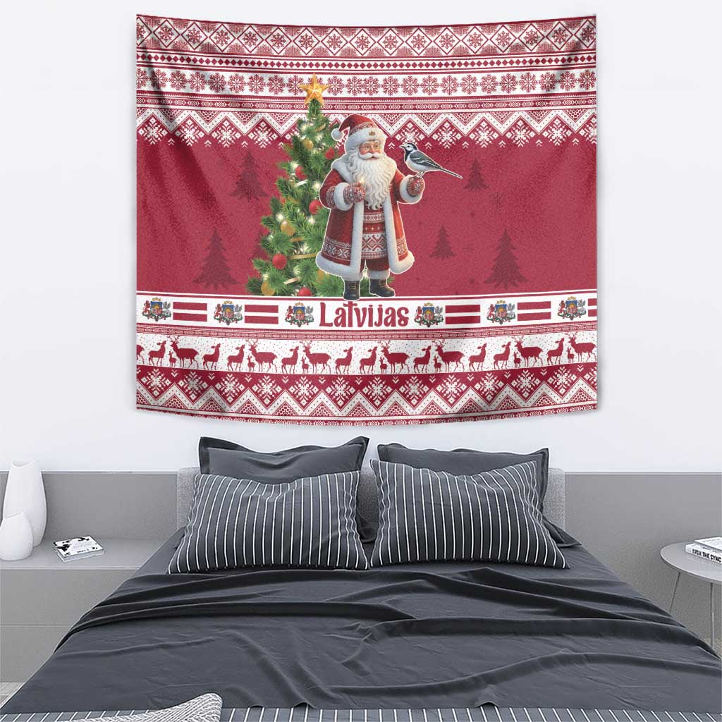 Latvia Christmas Tapestry Ziemassvetku Vecitis Christmas Pattern - Wonder Print Shop