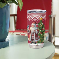 Latvia Christmas Tumbler Cup Ziemassvetku Vecitis Christmas Pattern - Wonder Print Shop
