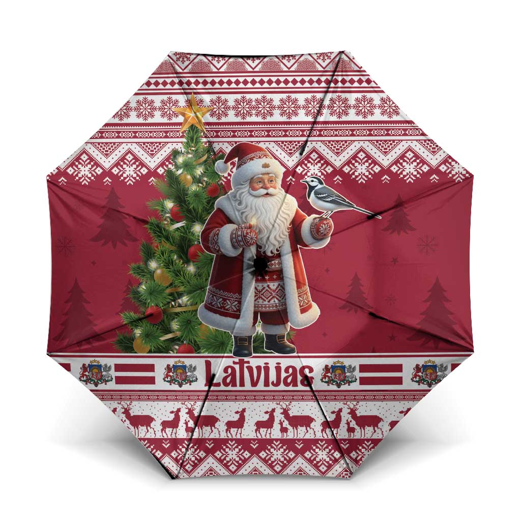 Latvia Christmas Umbrella Ziemassvetku Vecitis Christmas Pattern - Wonder Print Shop