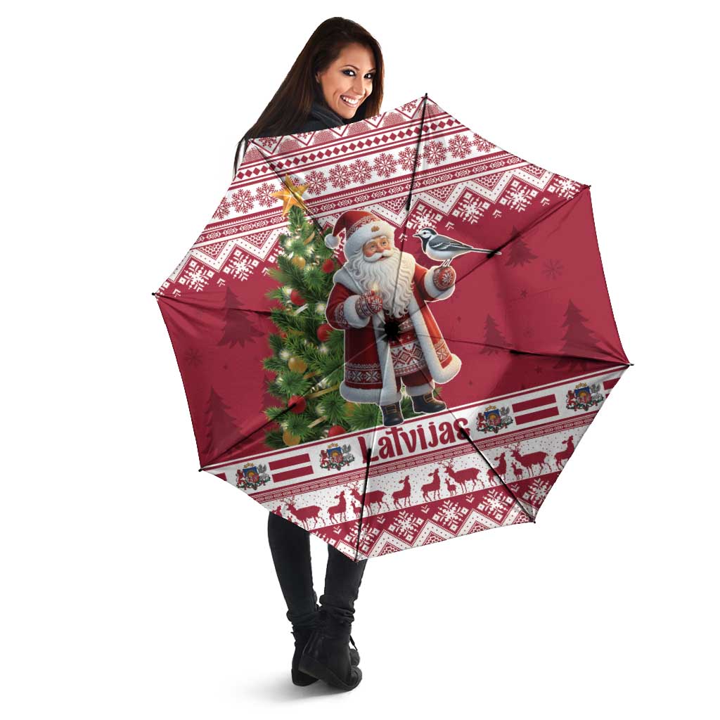 Latvia Christmas Umbrella Ziemassvetku Vecitis Christmas Pattern - Wonder Print Shop