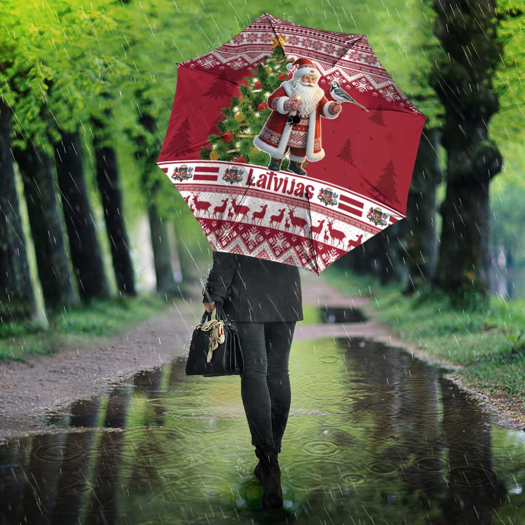 Latvia Christmas Umbrella Ziemassvetku Vecitis Christmas Pattern - Wonder Print Shop
