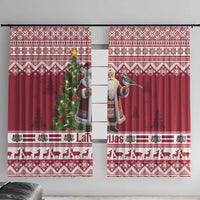 Latvia Christmas Window Curtain Ziemassvetku Vecitis Christmas Pattern - Wonder Print Shop