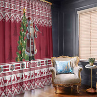Latvia Christmas Window Curtain Ziemassvetku Vecitis Christmas Pattern - Wonder Print Shop
