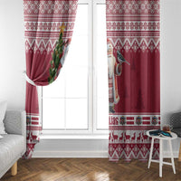 Latvia Christmas Window Curtain Ziemassvetku Vecitis Christmas Pattern - Wonder Print Shop
