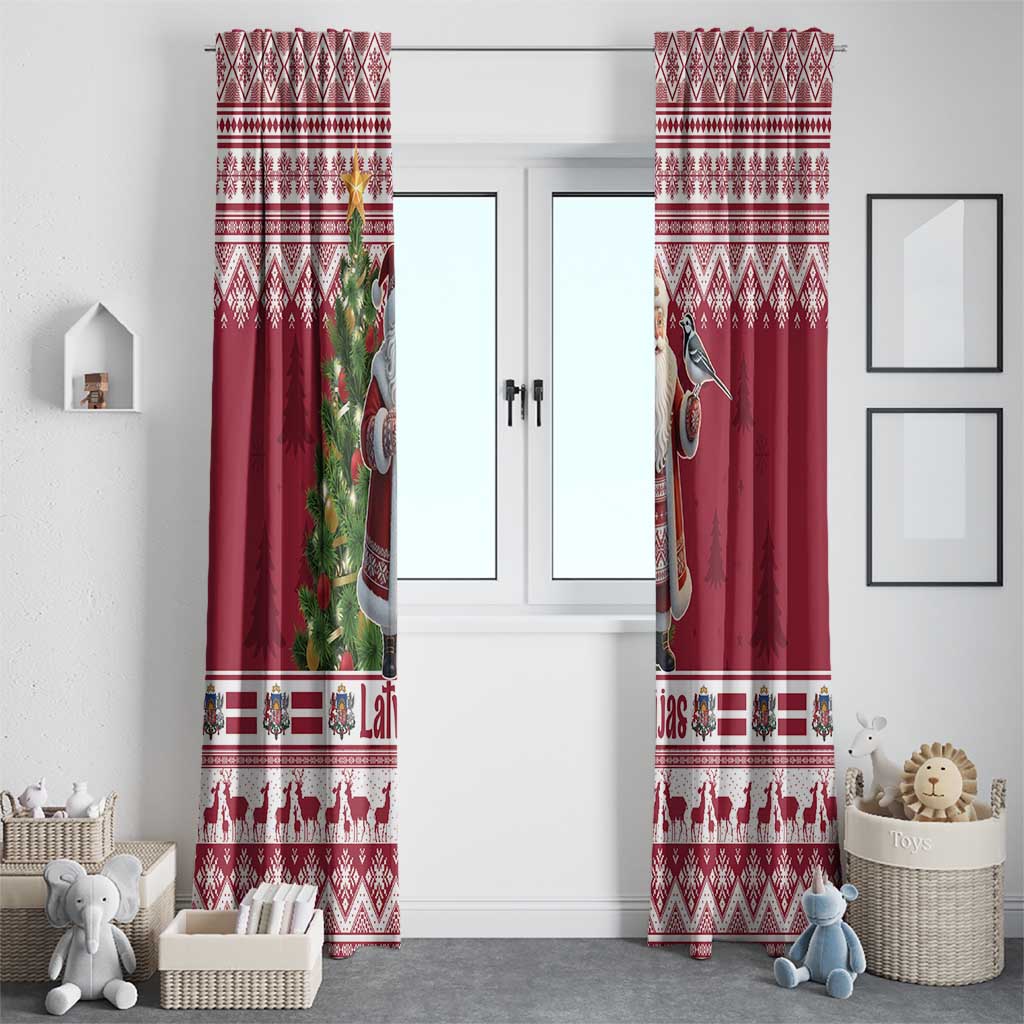 Latvia Christmas Window Curtain Ziemassvetku Vecitis Christmas Pattern - Wonder Print Shop