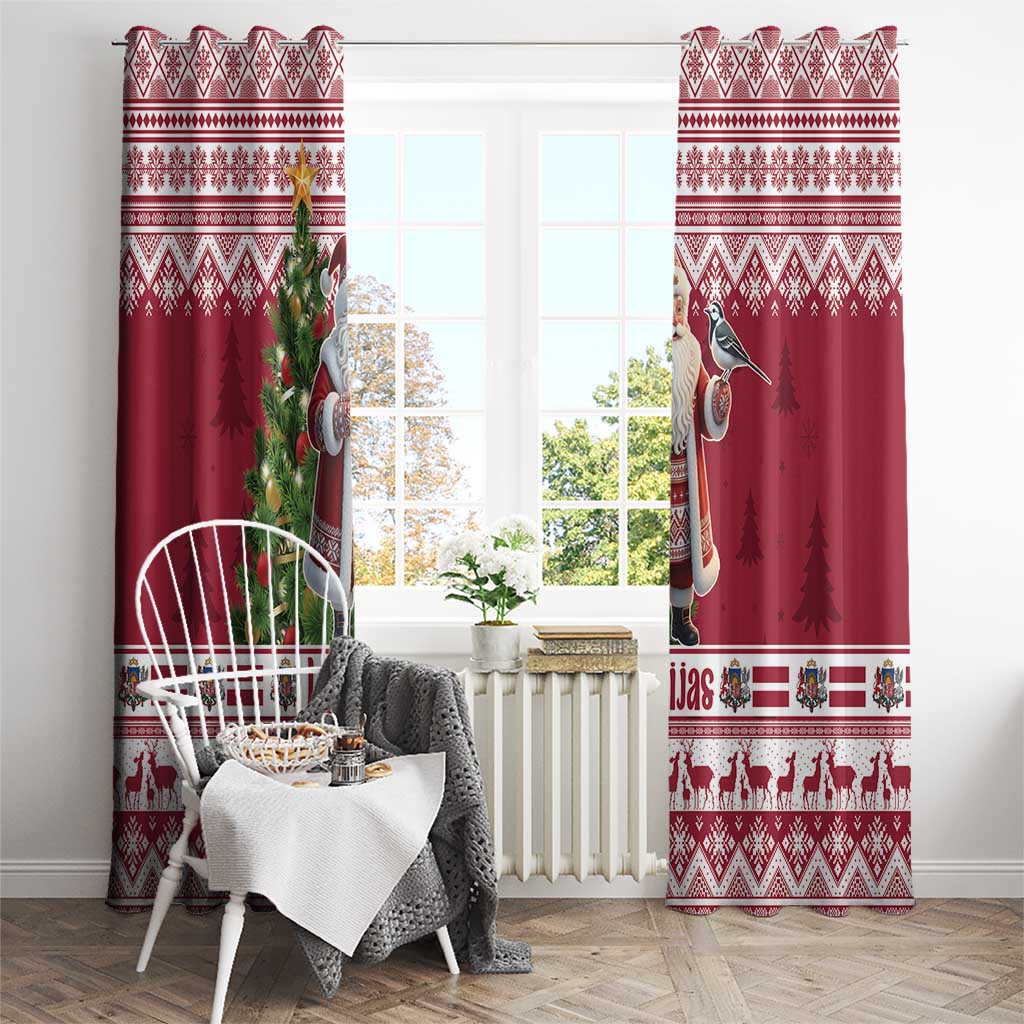 Latvia Christmas Window Curtain Ziemassvetku Vecitis Christmas Pattern - Wonder Print Shop