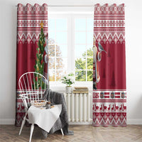 Latvia Christmas Window Curtain Ziemassvetku Vecitis Christmas Pattern - Wonder Print Shop