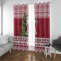 Latvia Christmas Window Curtain Ziemassvetku Vecitis Christmas Pattern - Wonder Print Shop