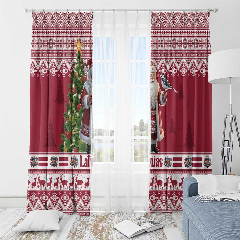 Latvia Christmas Window Curtain Ziemassvetku Vecitis Christmas Pattern - Wonder Print Shop