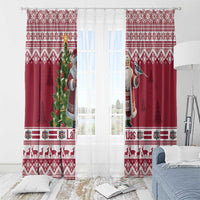 Latvia Christmas Window Curtain Ziemassvetku Vecitis Christmas Pattern - Wonder Print Shop