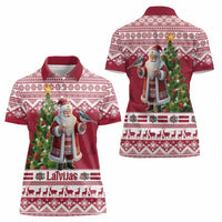 Latvia Christmas Women Polo Shirt Ziemassvetku Vecitis Christmas Pattern - Wonder Print Shop
