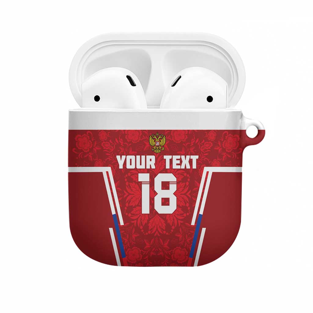 Custom Russia Football AirPods Case Red Eagle Spirit - Wonder Print Shop