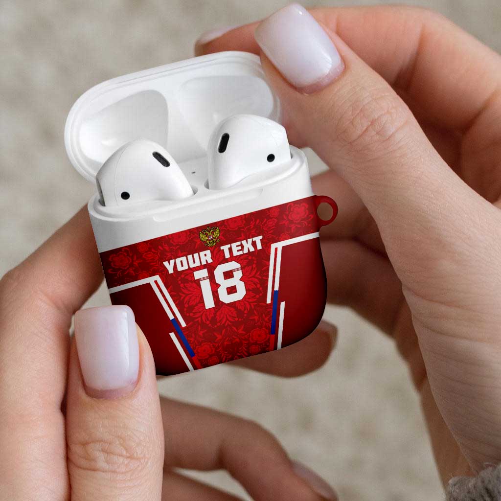 Custom Russia Football AirPods Case Red Eagle Spirit - Wonder Print Shop
