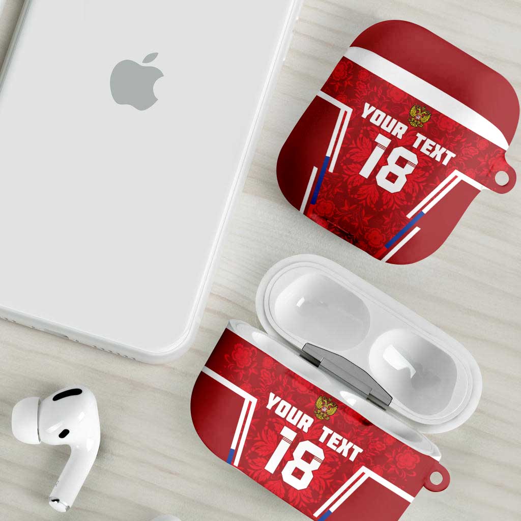 Custom Russia Football AirPods Case Red Eagle Spirit - Wonder Print Shop