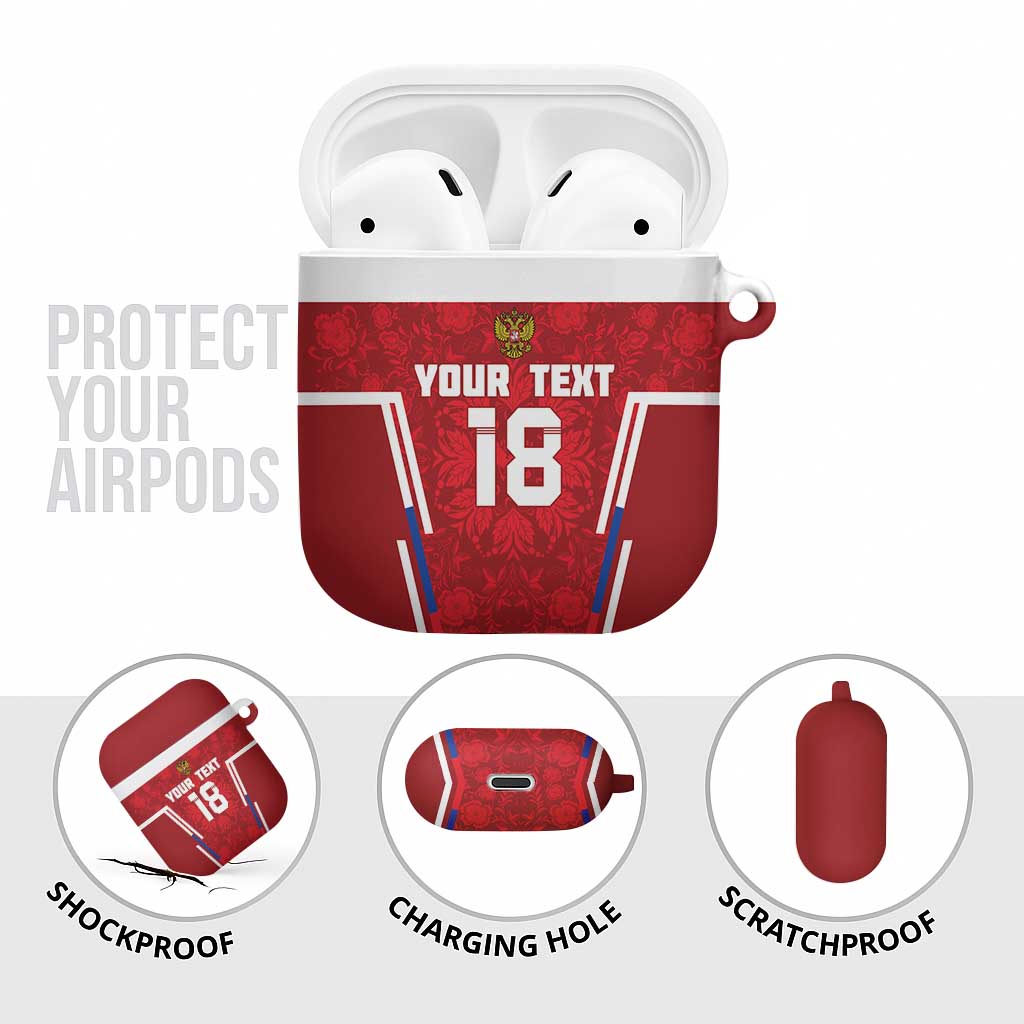 Custom Russia Football AirPods Case Red Eagle Spirit - Wonder Print Shop