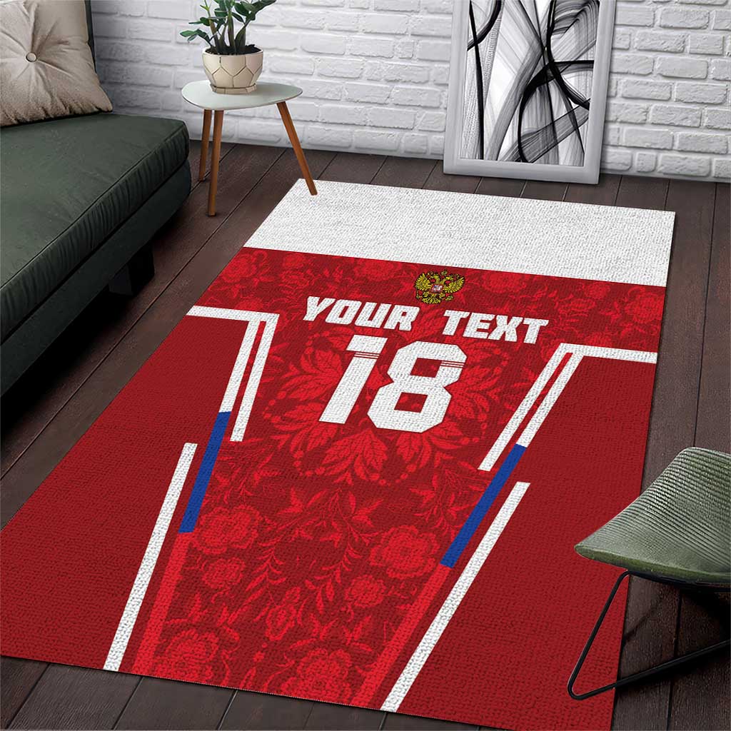 Custom Russia Football Area Rug Red Eagle Spirit - Wonder Print Shop