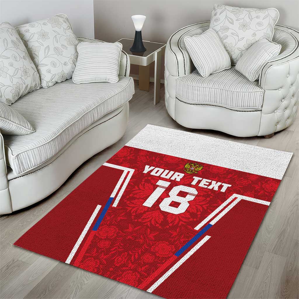 Custom Russia Football Area Rug Red Eagle Spirit - Wonder Print Shop