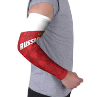Custom Russia Football Arm Sleeves Red Eagle Spirit - Wonder Print Shop