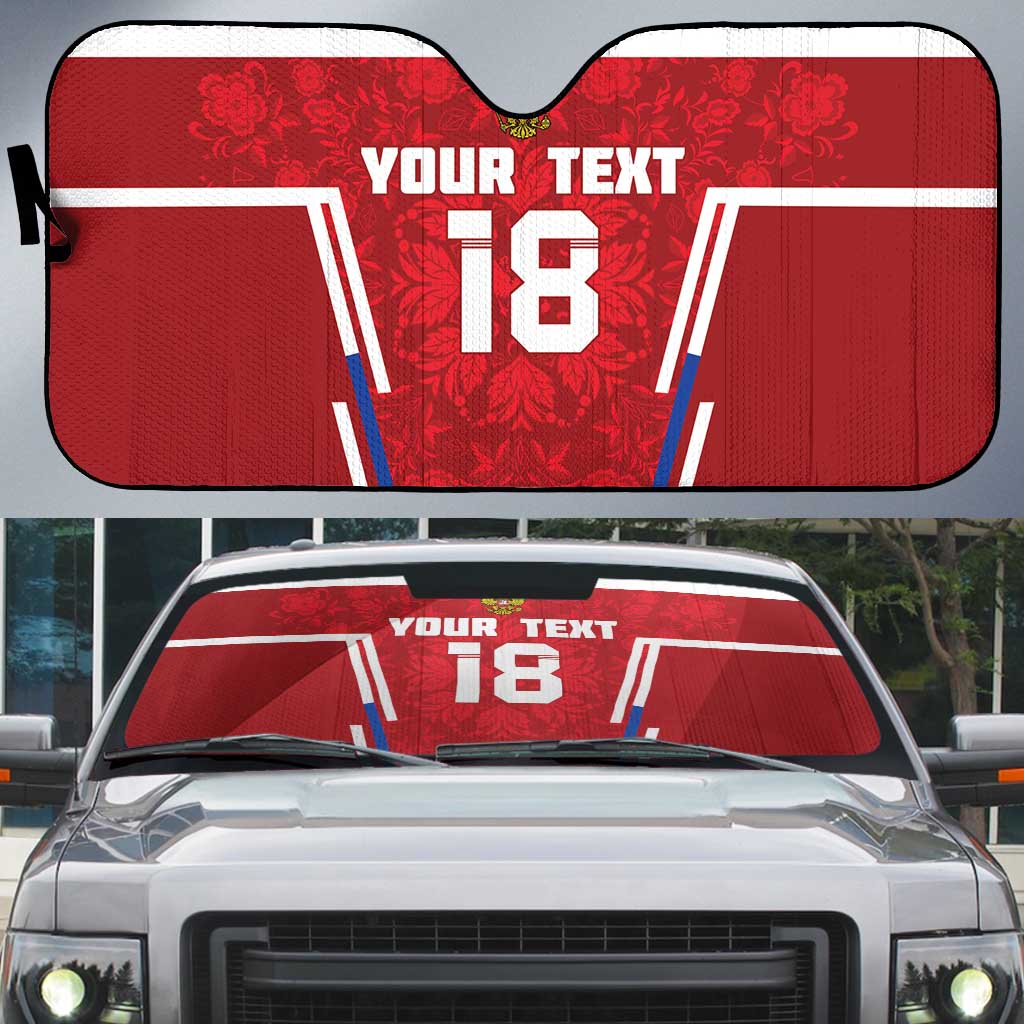 Custom Russia Football Auto Sun Shade Red Eagle Spirit - Wonder Print Shop