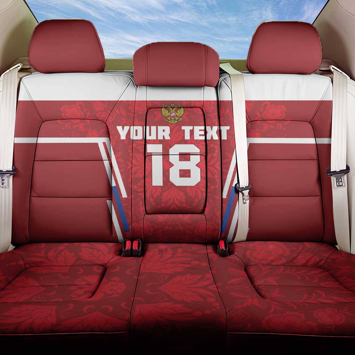 Custom Russia Football Back Car Seat Cover Red Eagle Spirit - Wonder Print Shop