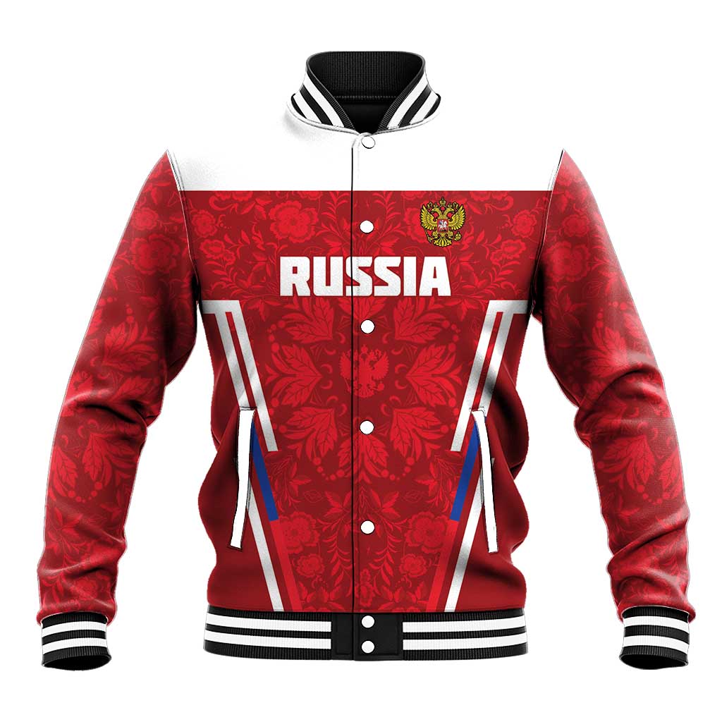 Custom Russia Football Baseball Jacket Red Eagle Spirit - Wonder Print Shop