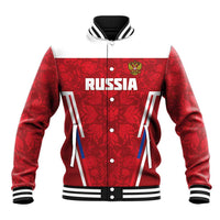 Custom Russia Football Baseball Jacket Red Eagle Spirit - Wonder Print Shop