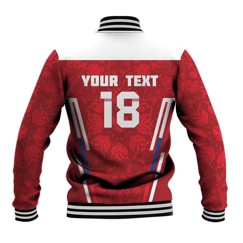 Custom Russia Football Baseball Jacket Red Eagle Spirit - Wonder Print Shop