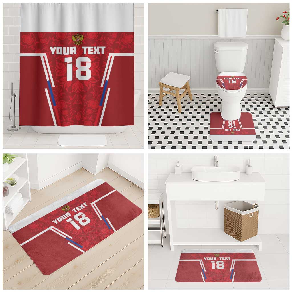 Custom Russia Football Bathroom Set Red Eagle Spirit - Wonder Print Shop