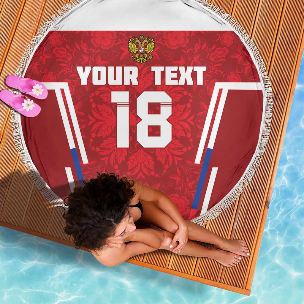 Custom Russia Football Beach Blanket Red Eagle Spirit - Wonder Print Shop