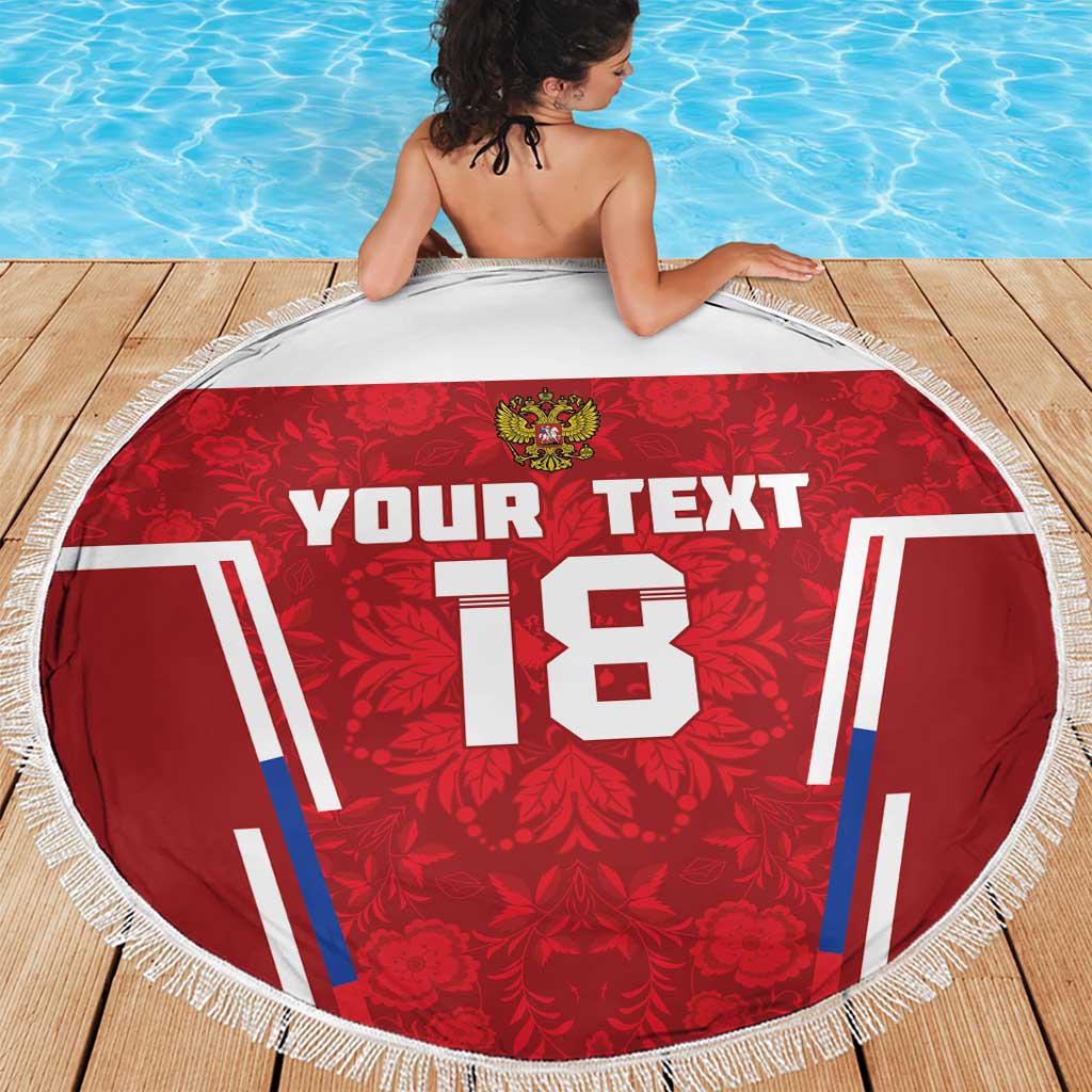 Custom Russia Football Beach Blanket Red Eagle Spirit - Wonder Print Shop
