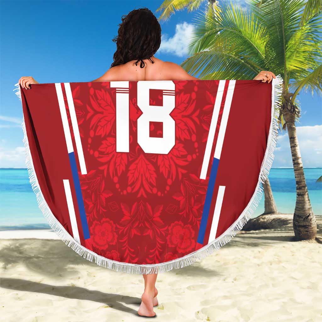 Custom Russia Football Beach Blanket Red Eagle Spirit - Wonder Print Shop
