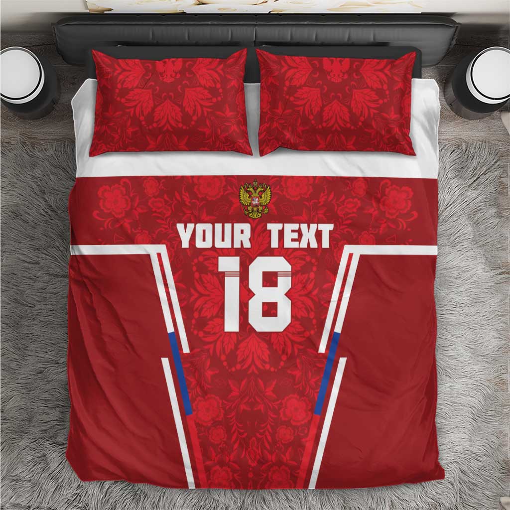 Custom Russia Football Bedding Set Red Eagle Spirit - Wonder Print Shop