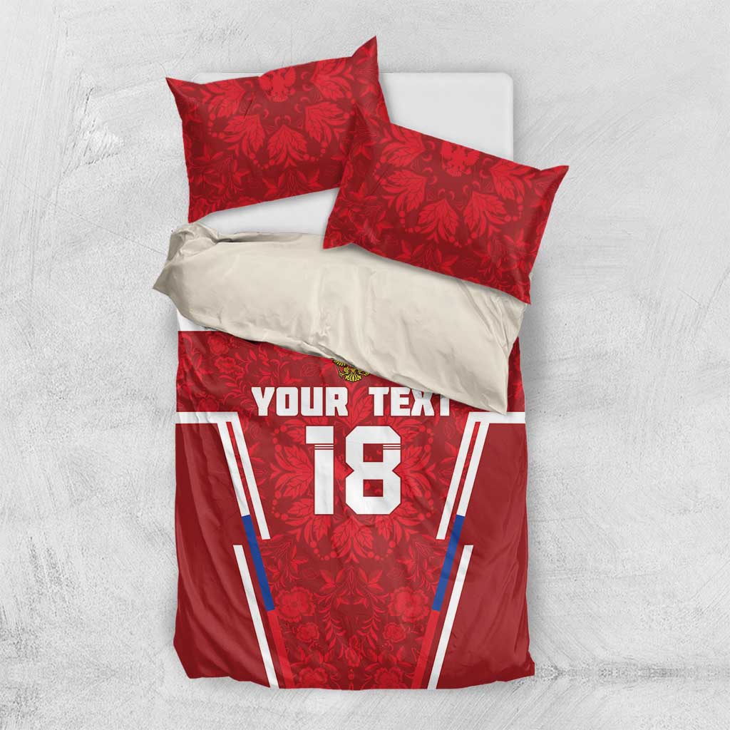 Custom Russia Football Bedding Set Red Eagle Spirit - Wonder Print Shop