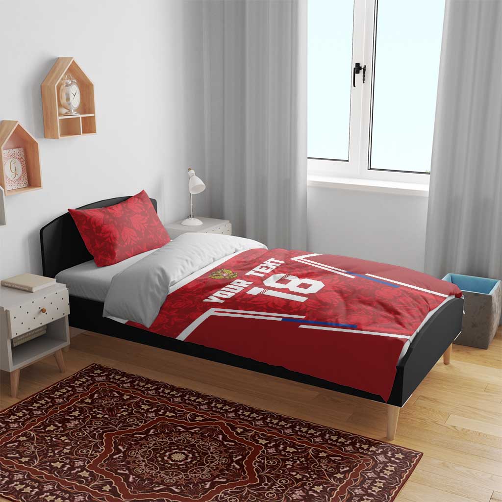 Custom Russia Football Bedding Set Red Eagle Spirit - Wonder Print Shop