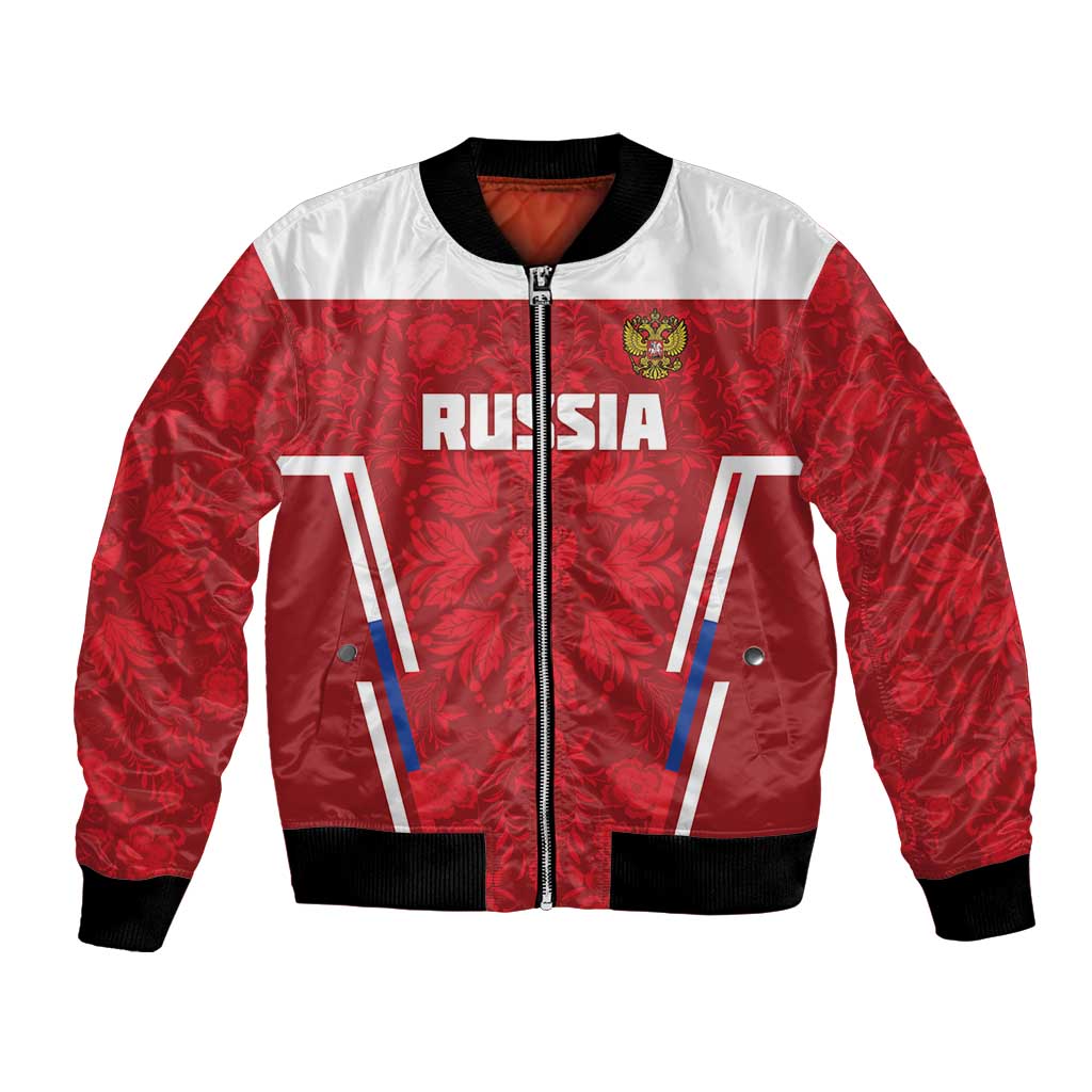 Custom Russia Football Bomber Jacket Red Eagle Spirit - Wonder Print Shop
