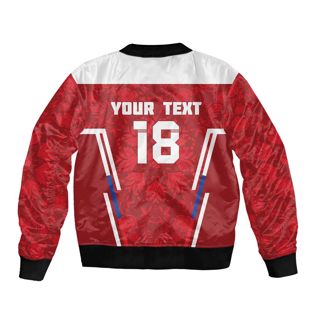 Custom Russia Football Bomber Jacket Red Eagle Spirit - Wonder Print Shop
