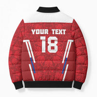Custom Russia Football Bomber Puffer Jacket Red Eagle Spirit - Wonder Print Shop