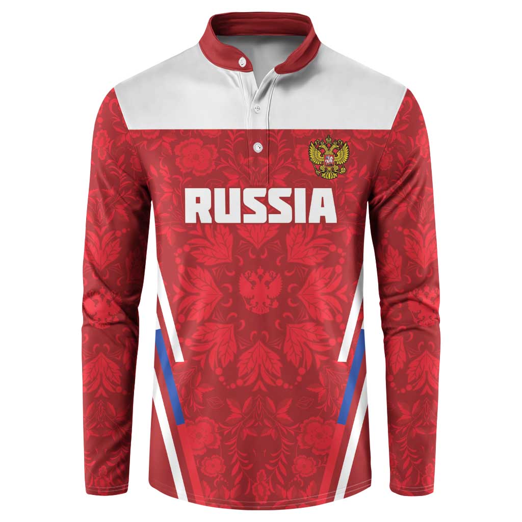 Custom Russia Football Button Sweatshirt Red Eagle Spirit - Wonder Print Shop