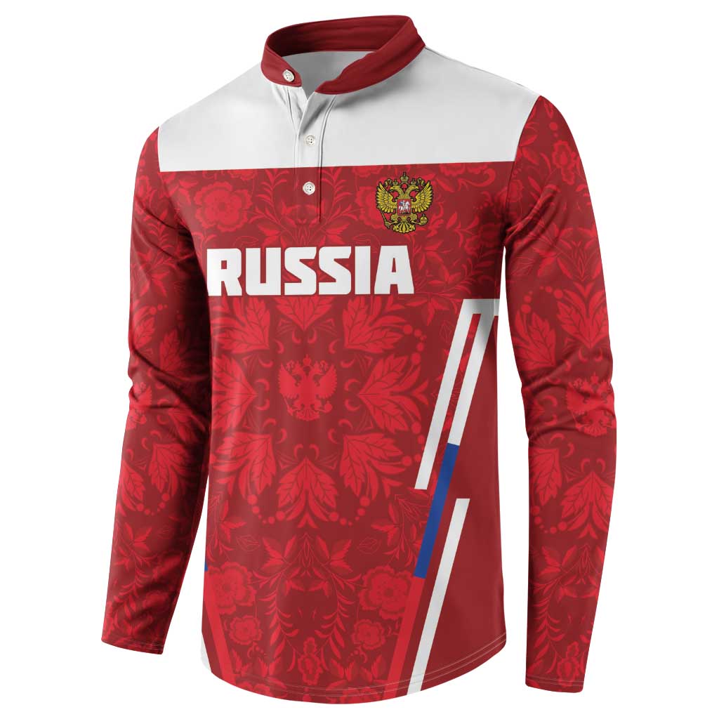 Custom Russia Football Button Sweatshirt Red Eagle Spirit - Wonder Print Shop