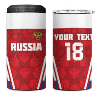 Custom Russia Football 4 in 1 Can Cooler Tumbler Red Eagle Spirit - Wonder Print Shop