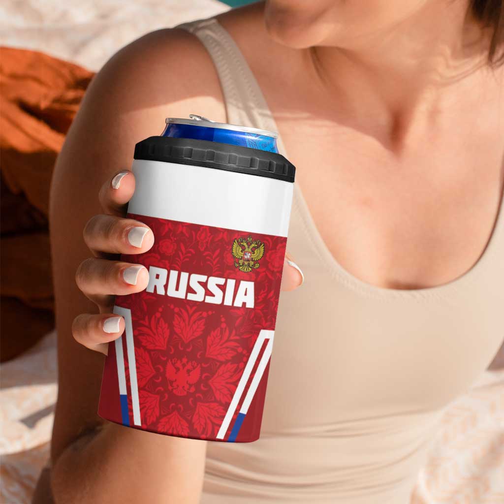 Custom Russia Football 4 in 1 Can Cooler Tumbler Red Eagle Spirit - Wonder Print Shop