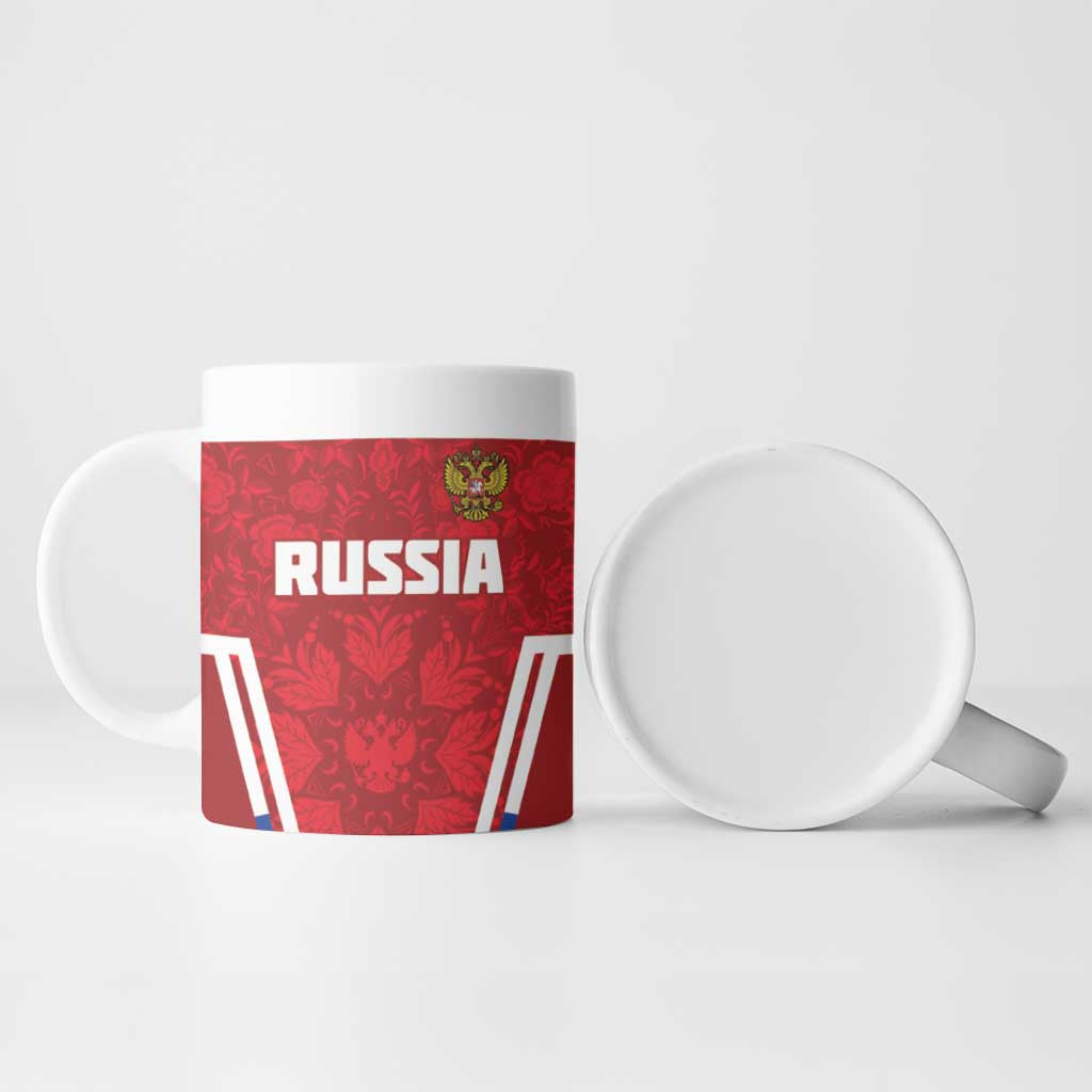 Custom Russia Football Ceramic Mug Red Eagle Spirit - Wonder Print Shop