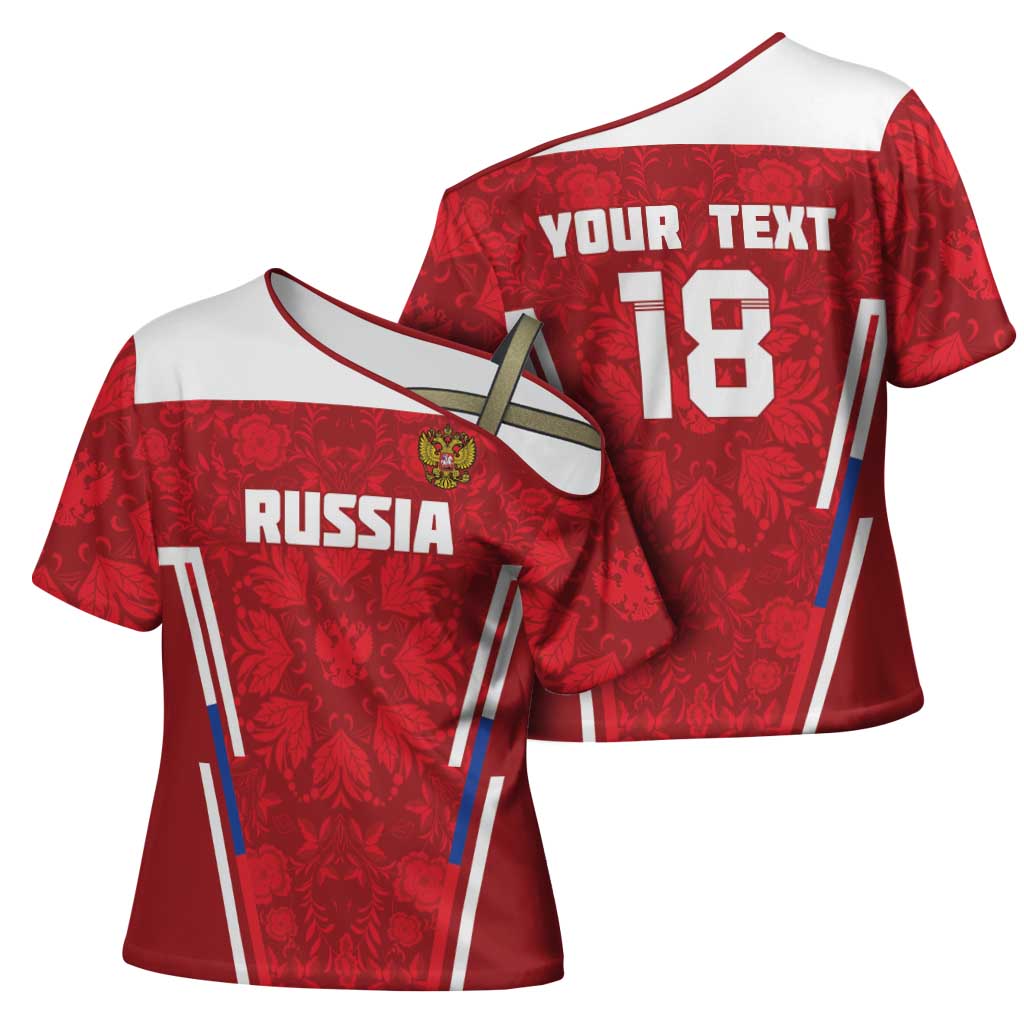 Custom Russia Football Cross Shoulder Shirt Red Eagle Spirit - Wonder Print Shop