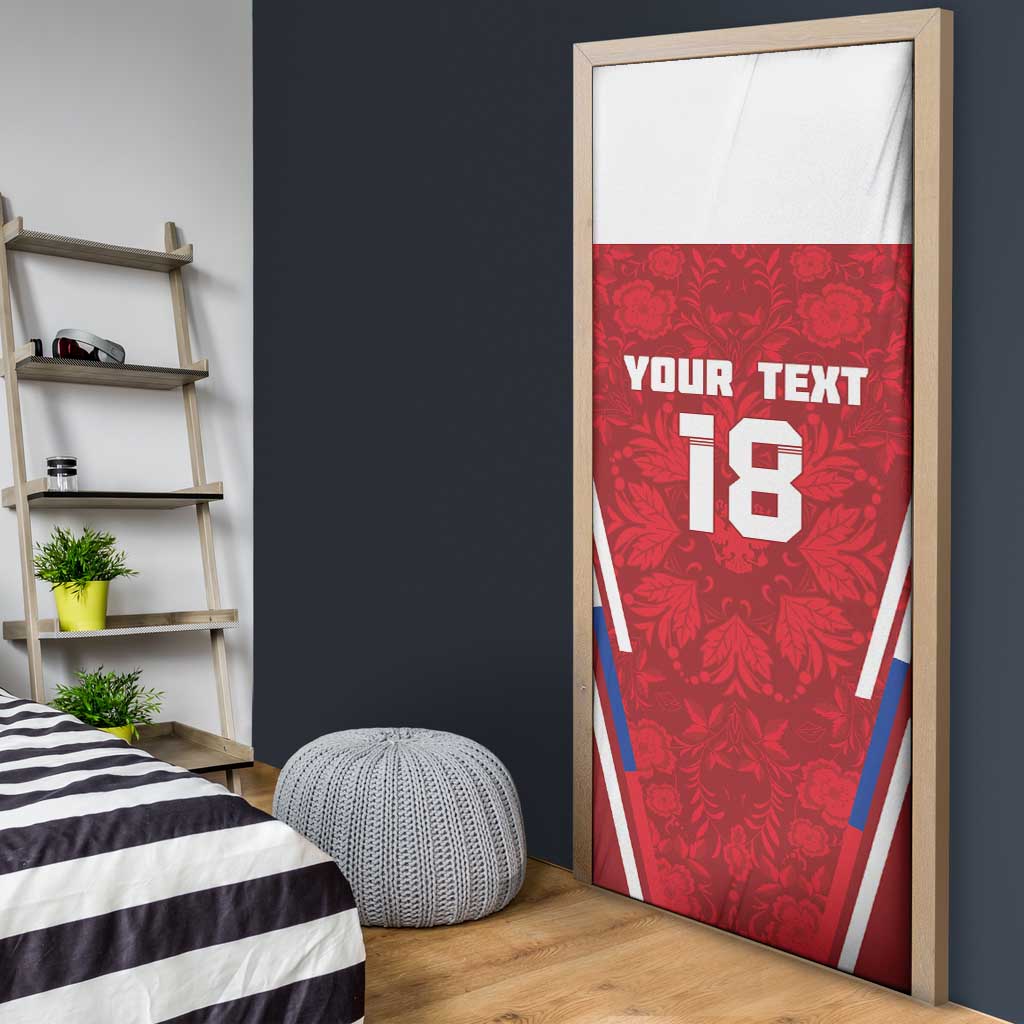 Custom Russia Football Door Cover Red Eagle Spirit - Wonder Print Shop